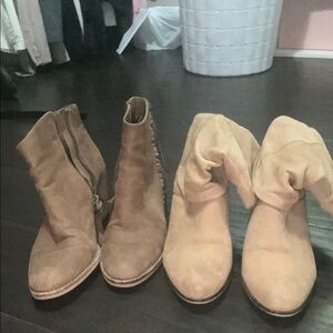 Two Pair of Women's Tan Ankle Boots (MOVING SALE)